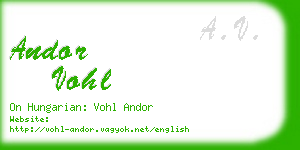 andor vohl business card